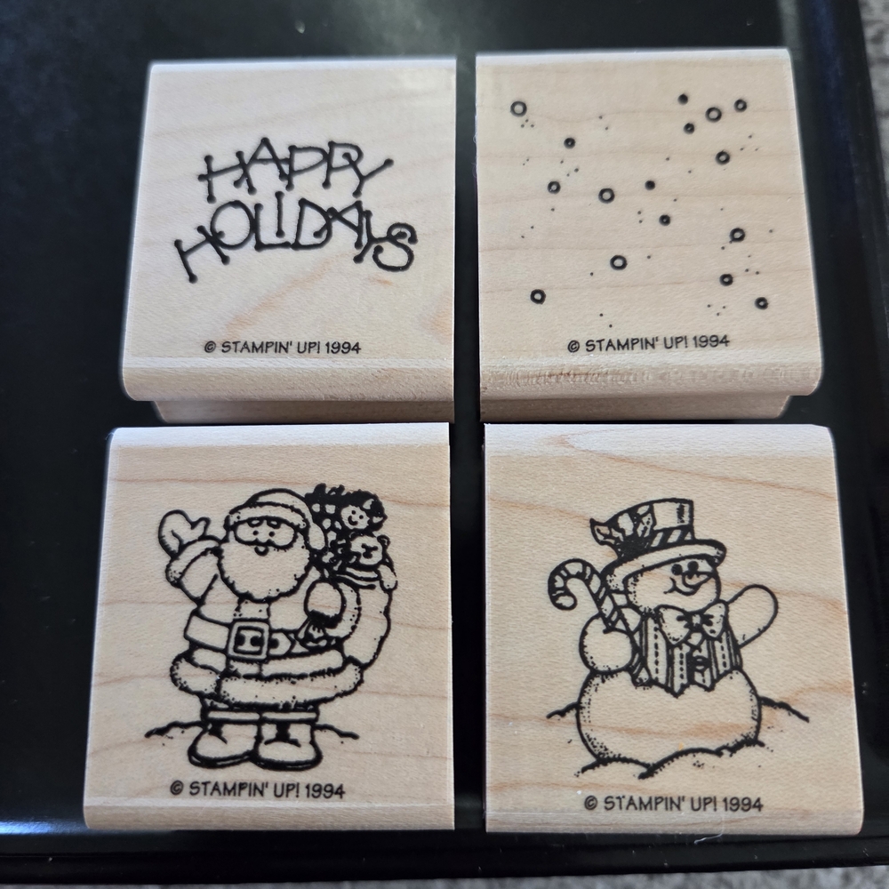 Stampin' Up! Holiday Rubber Stamp Set - Snowman Santa Snowflake